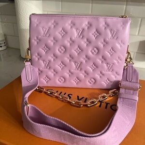 Louis Vuitton Lavender Embossed Crossbody Bag